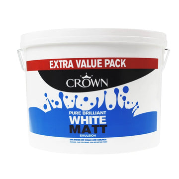 Crown Matt Emulsion Paint - 7.5L Pure Brilliant White