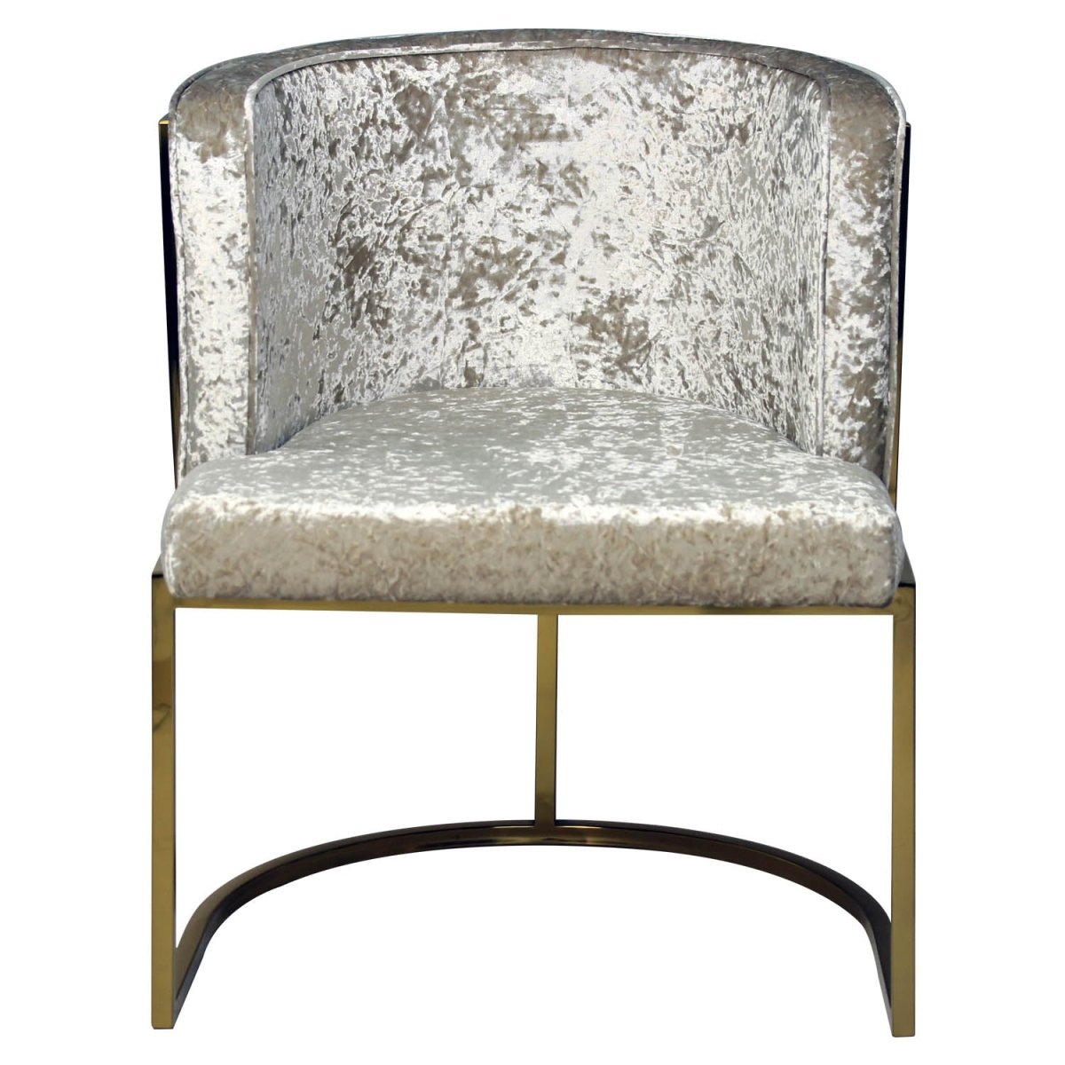 Crushed Velvet Oyster Cream Dining Sofa Chair - Bonnypack