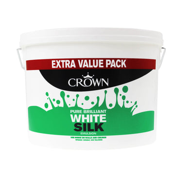 Crown Silk Emulsion Paint - 7.5L Pure Brilliant White