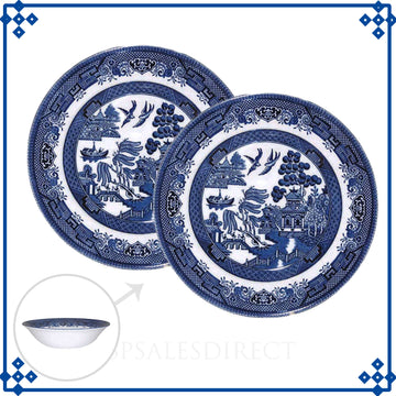 2-Set Ceramic Blue Willow 24 cm Salad Bowl