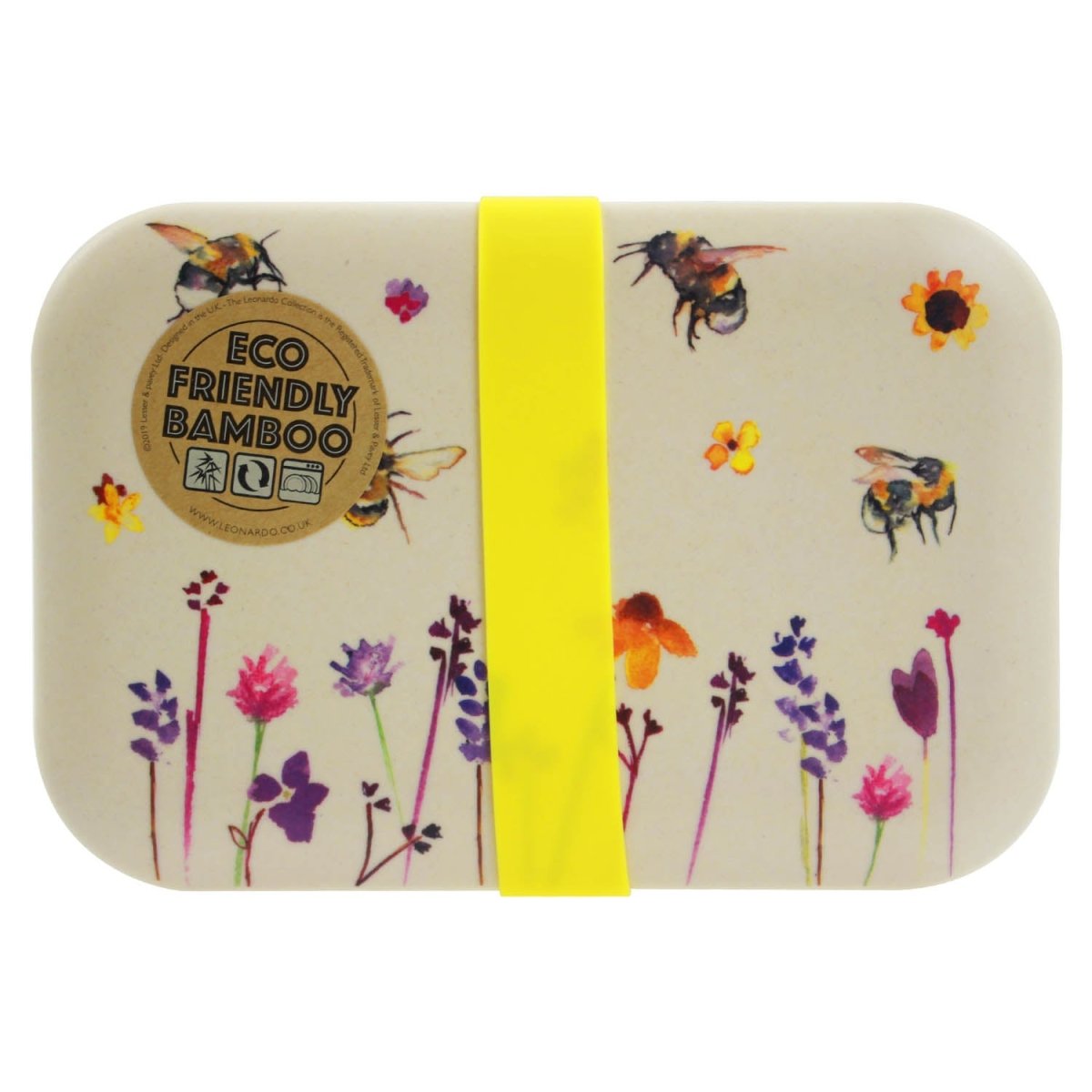 Eco-Friendly Bamboo Bees & Flowers Lunch Bento Box - Bonnypack