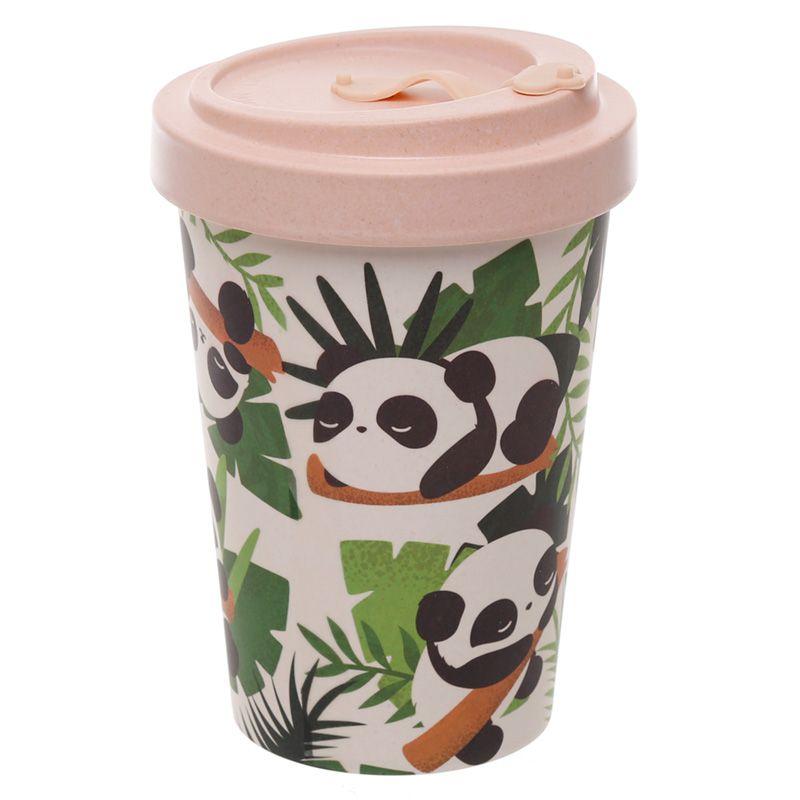 Eco-Friendly Bamboo Panda Pink Travel Mug - Bonnypack