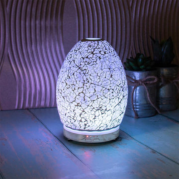 Egg Shaped Humidifier Ultrasonic Mist Vaporiser Lilac Mosaic