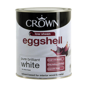 Crown Eggshell Interior Paint - 0.75L Pure Brilliant White
