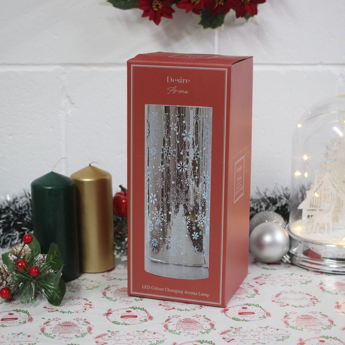 Electric Wax Melt Burner Christmas Snowflakes Cylinder Lamp - Bonnypack