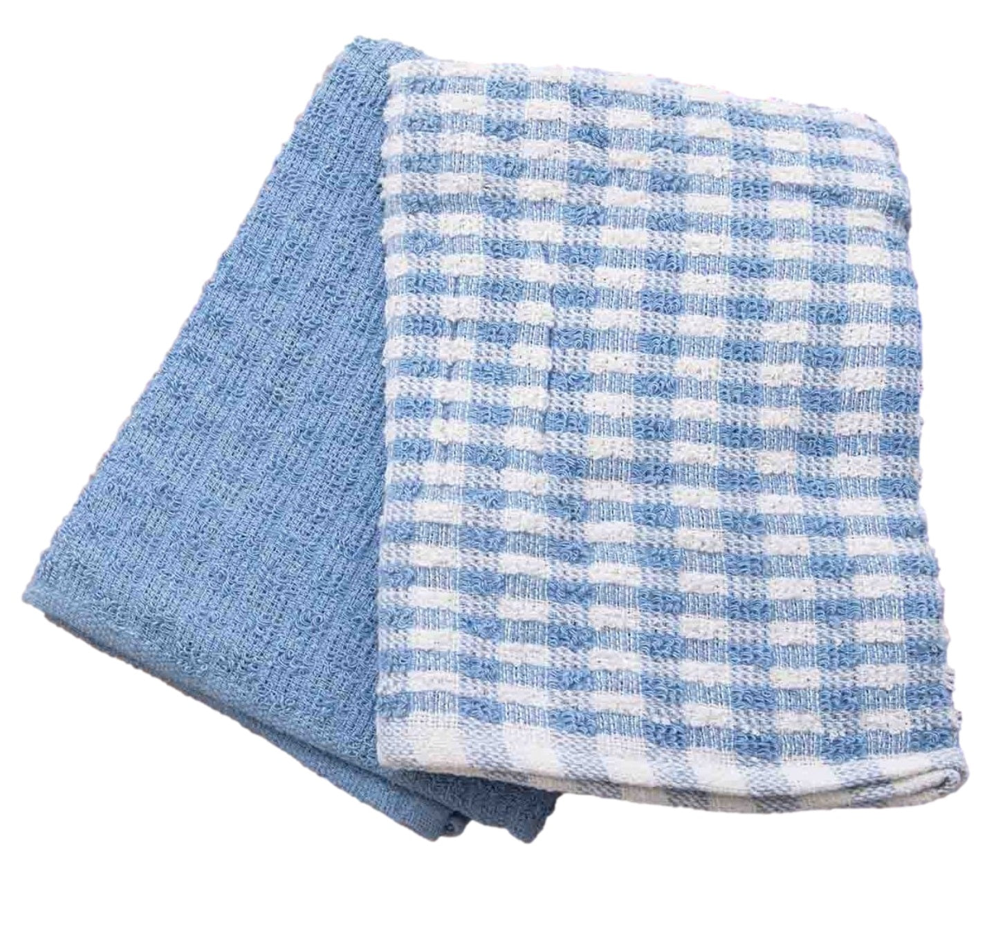 5pk Mono Check Terry Tea Towel - Blue