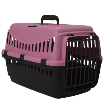 Pink Plastic Portable Pet Carrier Crate