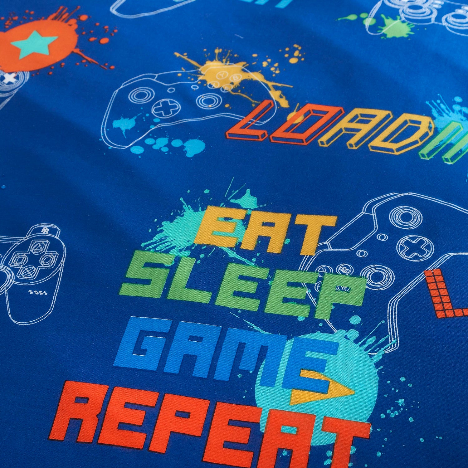 Game Gamer Gaming Duvet Cover Set, Blue, Single - Bonnypack