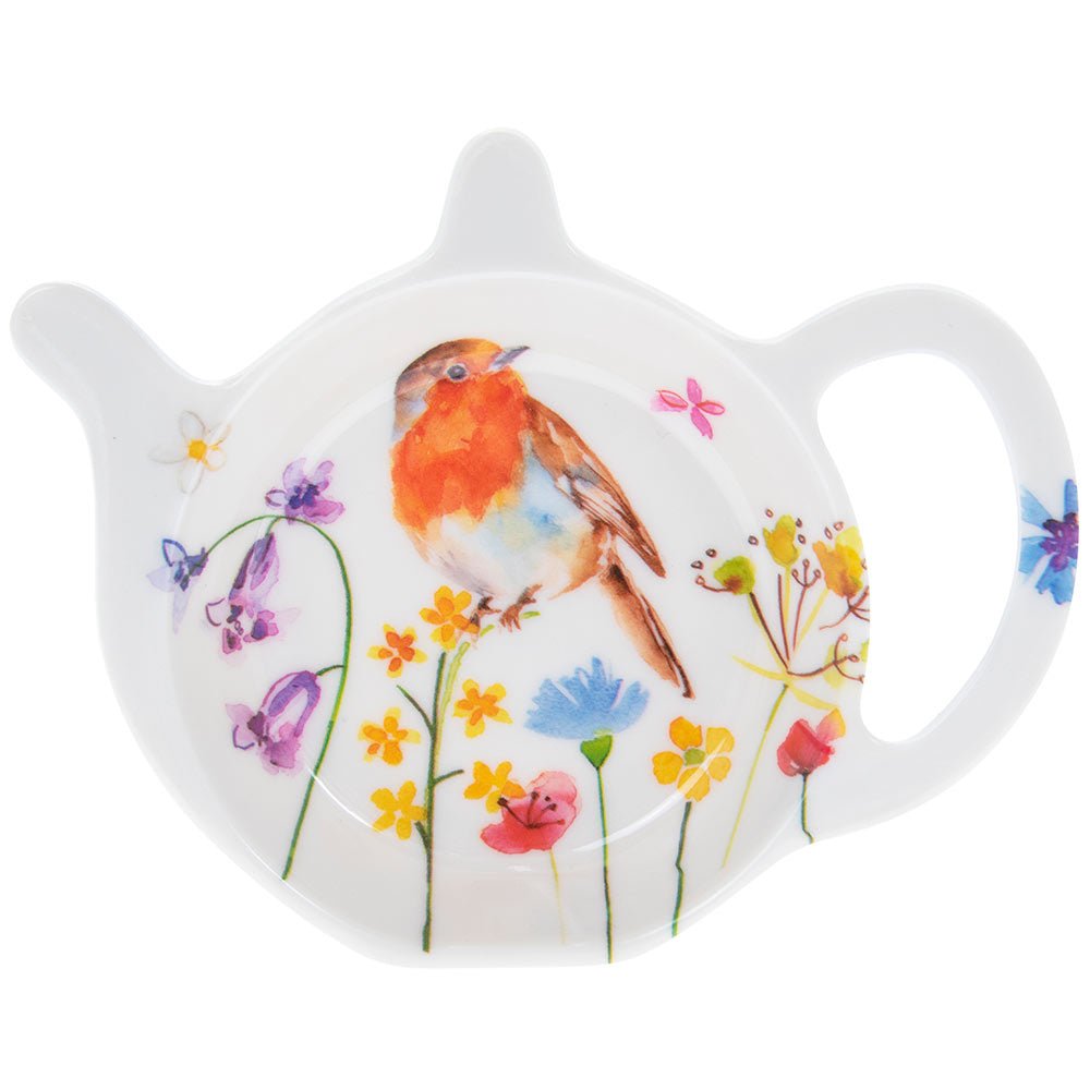 Garden Birds Melamine Floral Teabag Tidy - Bonnypack
