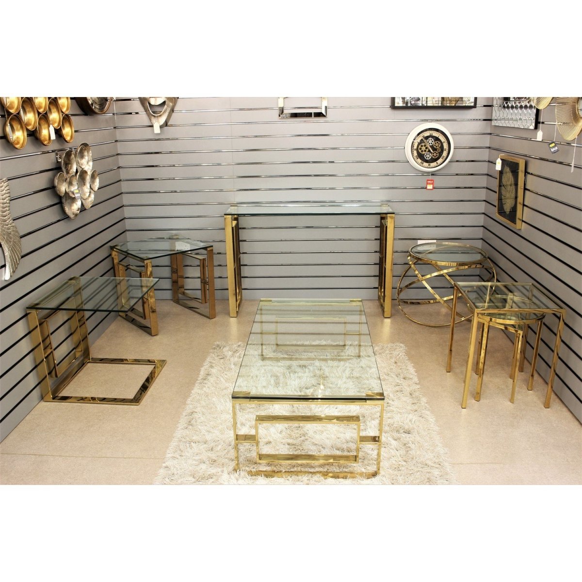 Geo Gold Metal End Table - Bonnypack