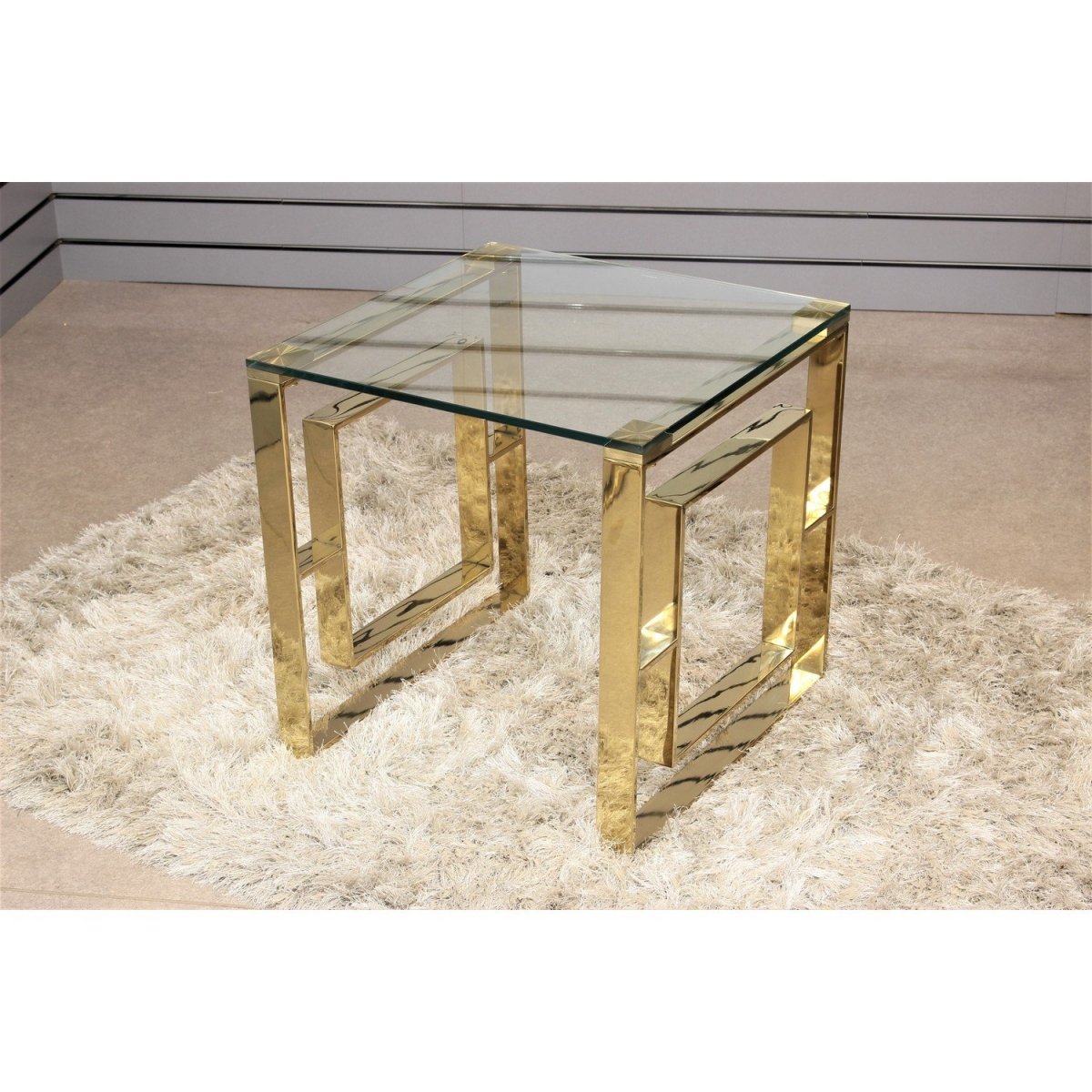 Geo Gold Metal End Table - Bonnypack