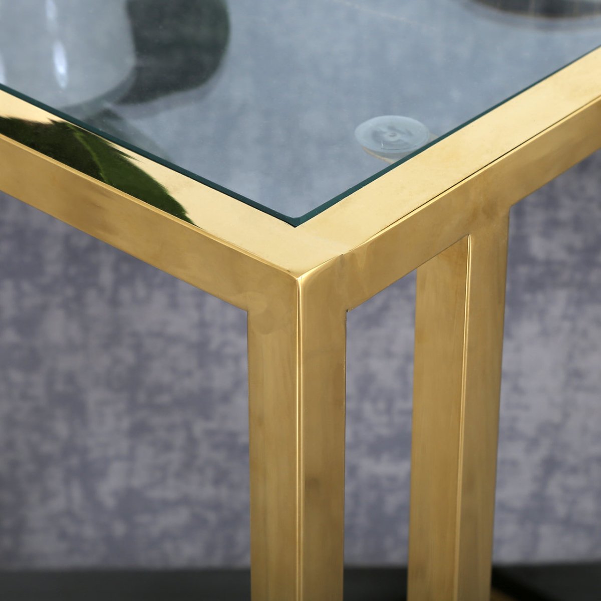 Gold C-Shaped Sofa Table - Bonnypack