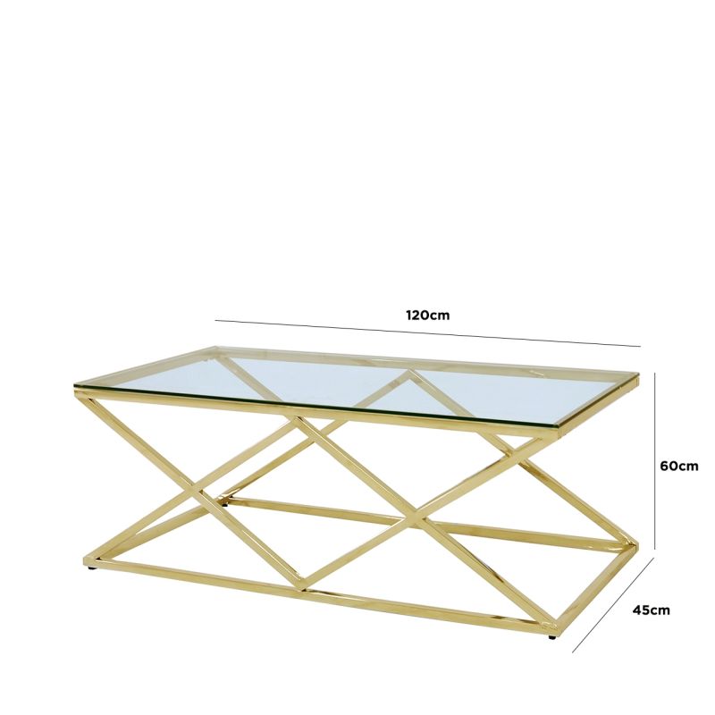 Gold Glass Top Coffee Table - Bonnypack