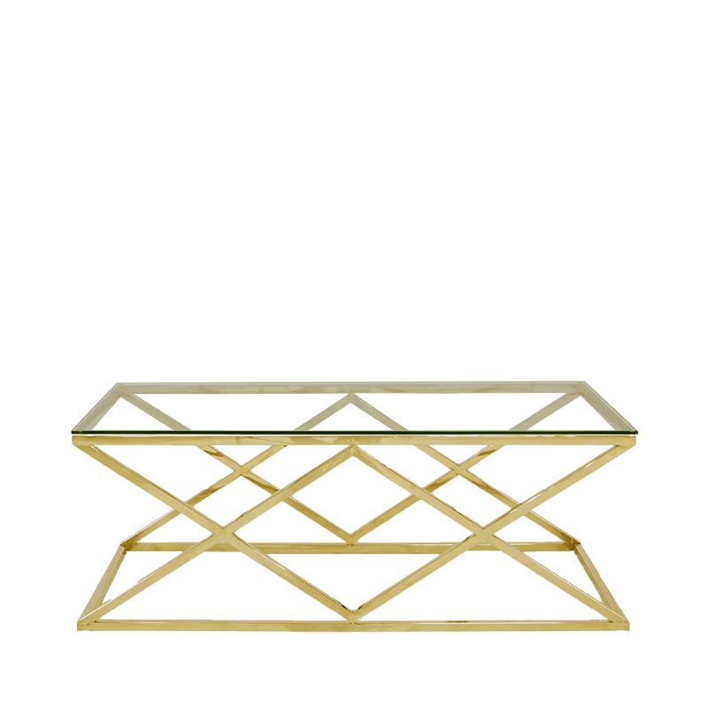 Gold Glass Top Coffee Table - Bonnypack