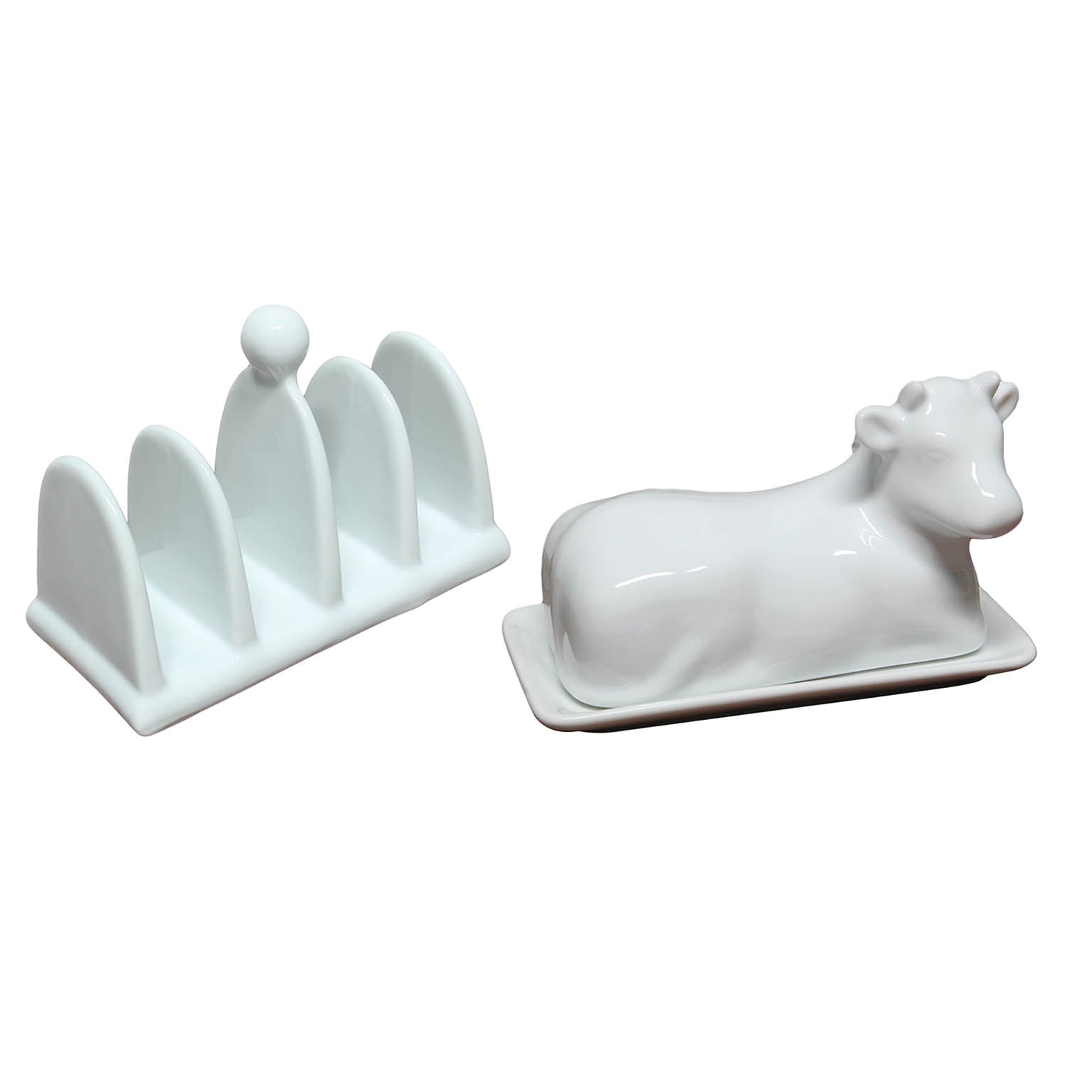 Ceramic Bread Rack and Butter Dish Set