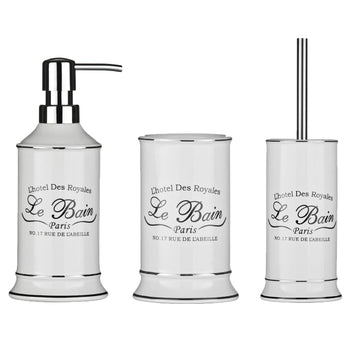 3-pc Le Bain Liquid Dispenser Toilet Brush & Toothbrush Holder Set