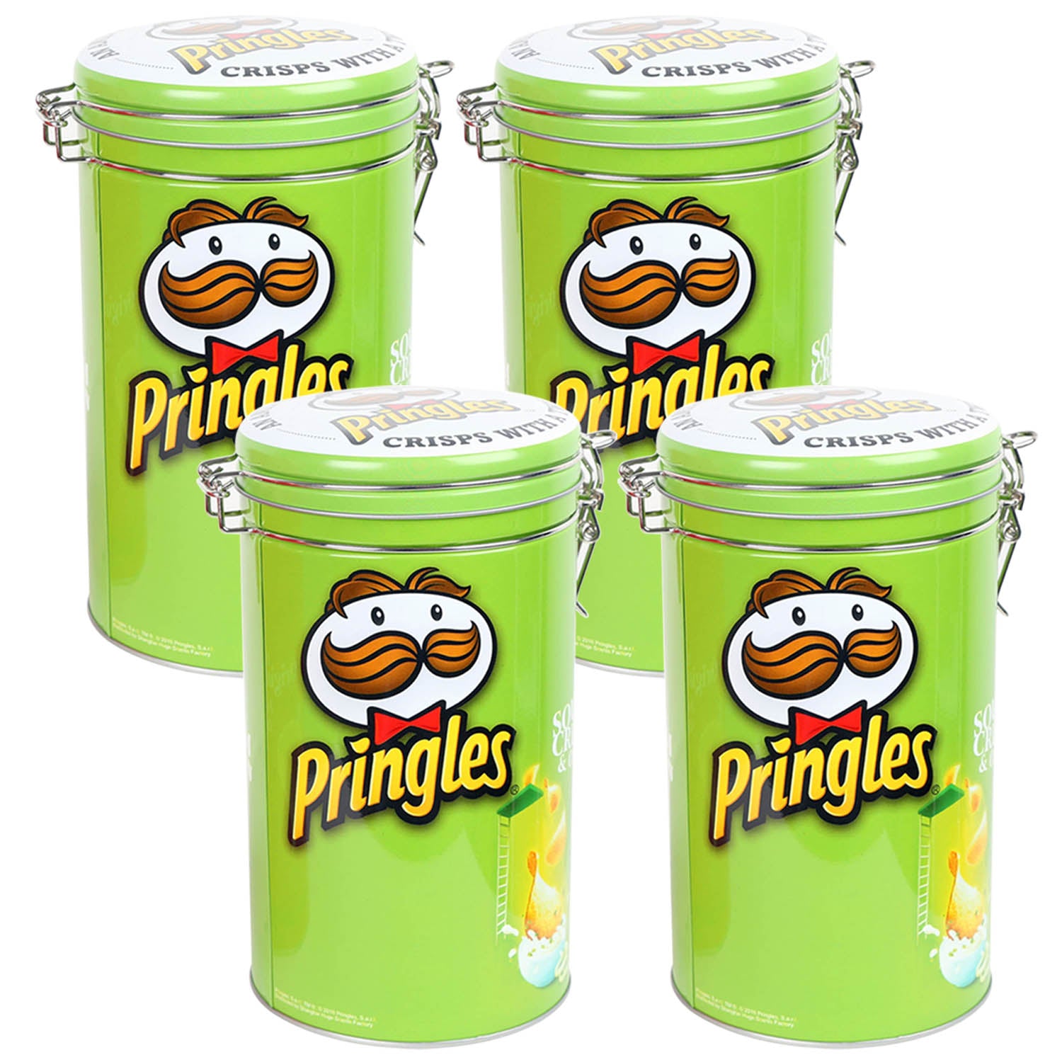 Pringles Green Cylinder Sealable Storage Tin - Bonnypack