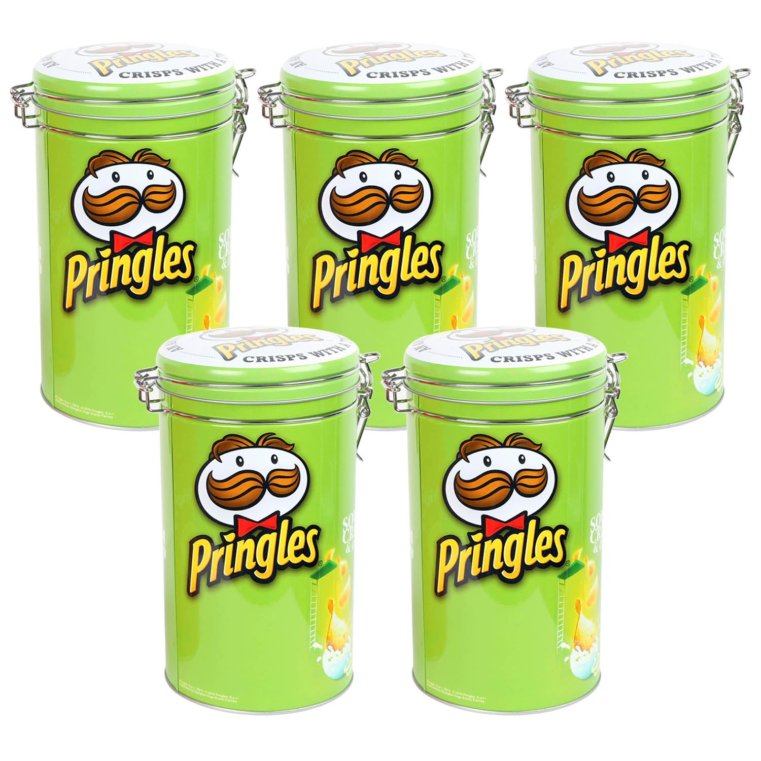 Pringles Green Cylinder Sealable Storage Tin - Bonnypack