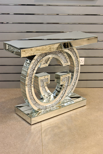 Modern Crushed Diamond Console Side Table