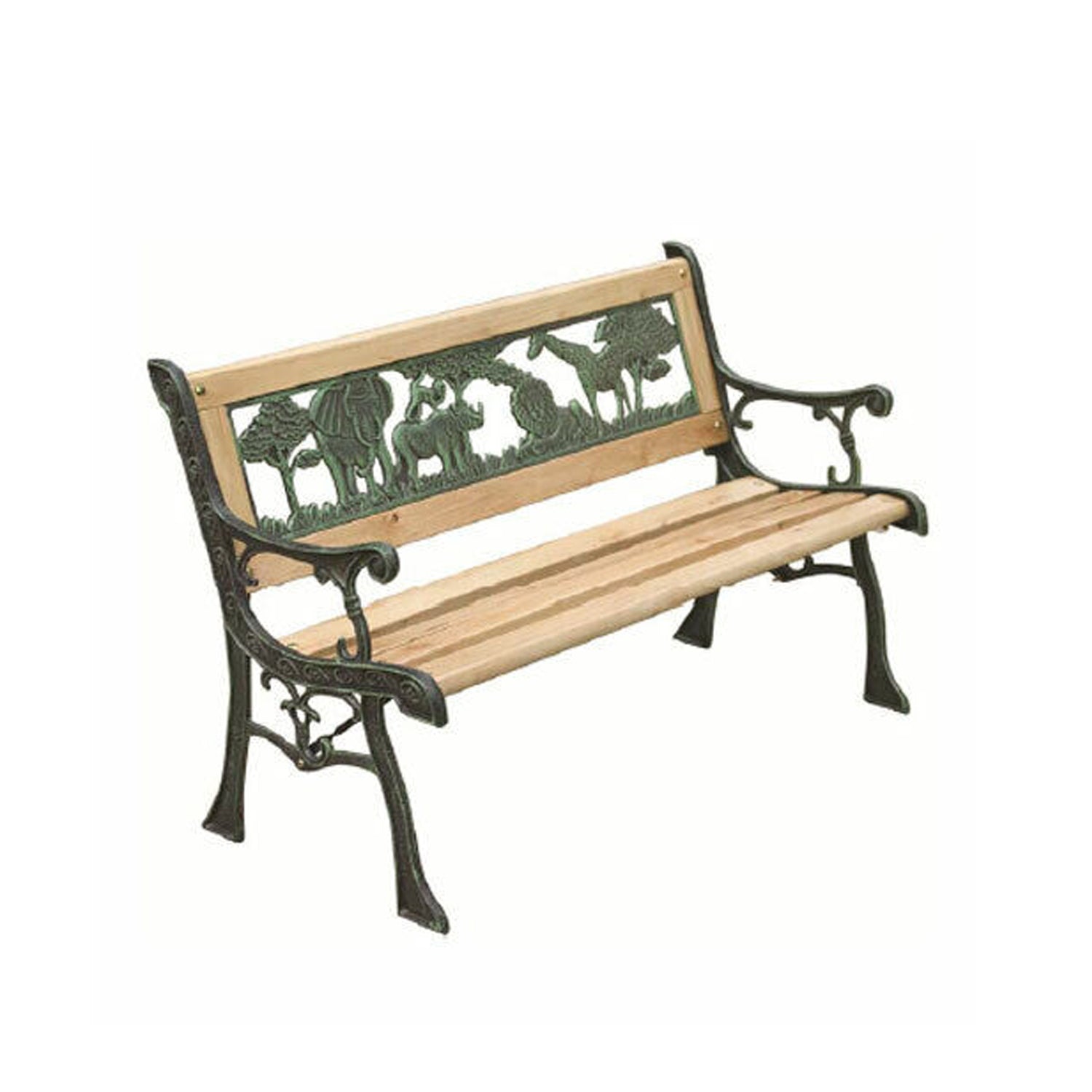 2 Seater Wooden & Cast Iron Kids Bench