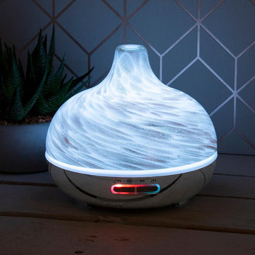 Humidifier Bluetooth Aroma Diffuser Marble White Gold Effect