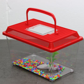 Red Plastic Aquarium Fish Breeding Tank