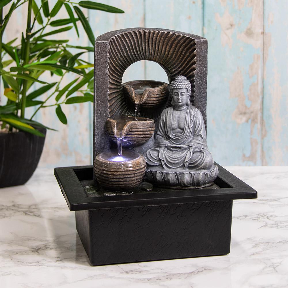 Indoor Water Fountain & LED Light Tranquility Buddha - Bonnypack