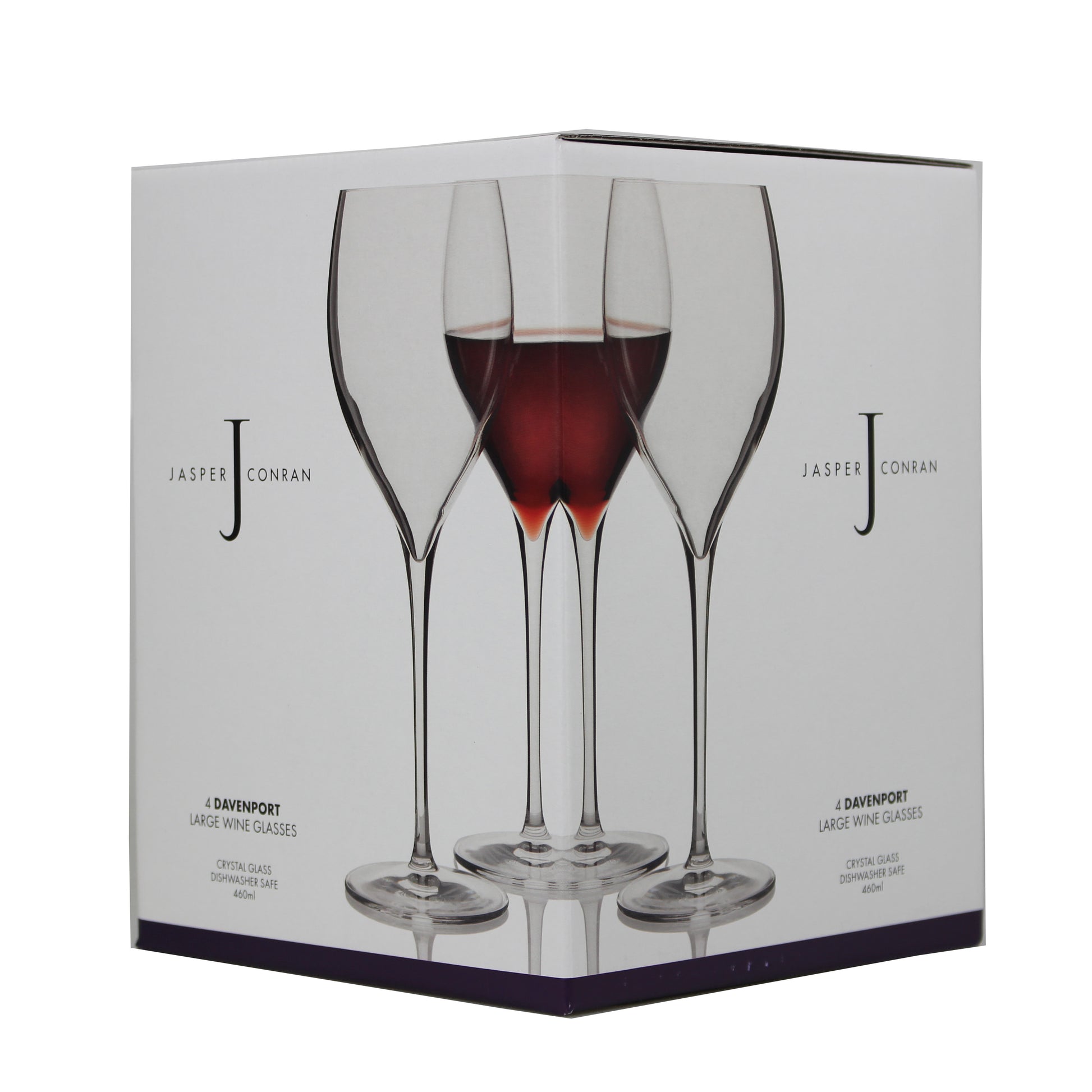Set of 4 'Davenport' Large Crystal Wine Glasses - Bonnypack