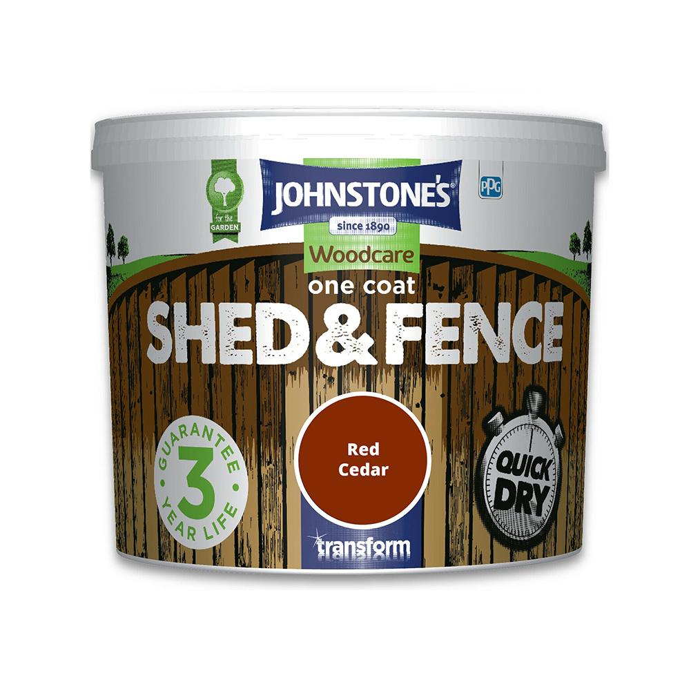 Johnstones 9 Litre Red Cedar Shed and Fence Woodcare Exterior Paint - Bonnypack