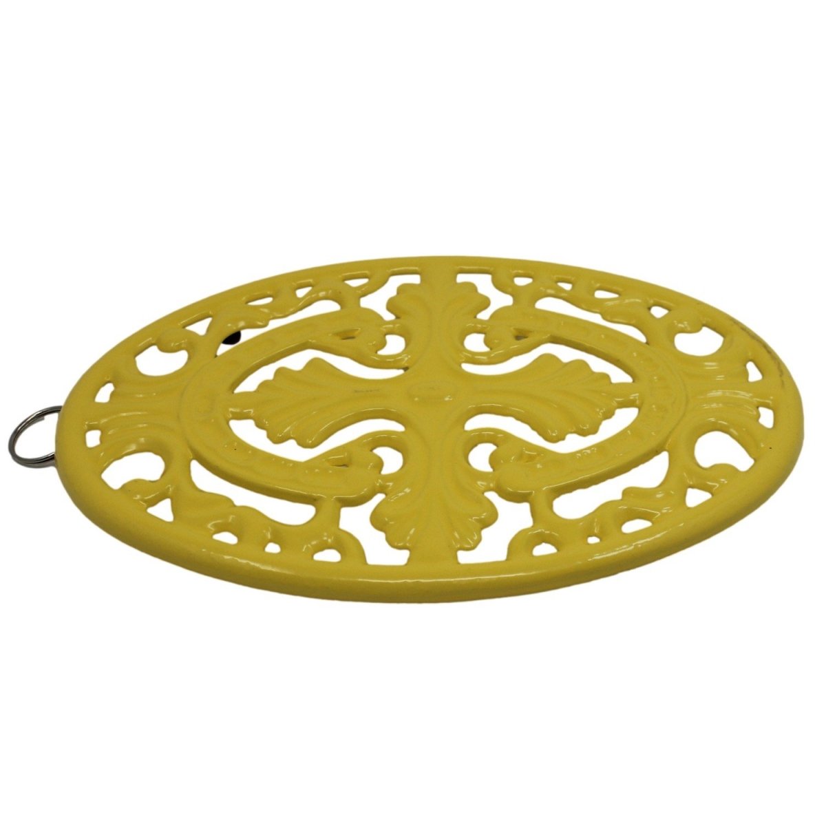 Kitchen Oval Cast Iron Trivet Cooking Stand Yellow - Bonnypack