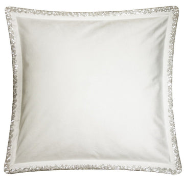 Kylie Minogue BARDOT Velvet Square Filled Bed Cushion 45x45cm - Oyster - Bonnypack