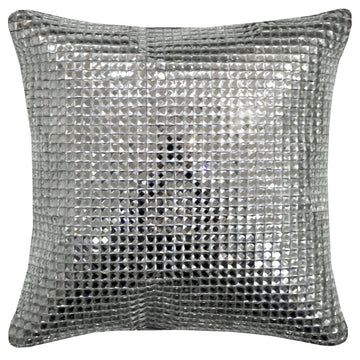 Kylie Minogue SQUARE CRYSTAL Filled Bed Cushion Silver Grey - Bonnypack
