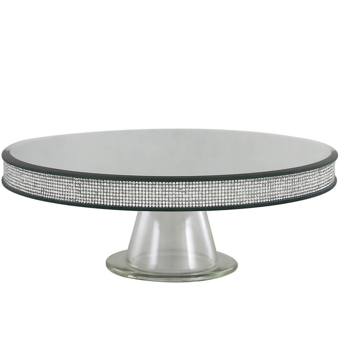Large Silver Glitz & Mirror Candle Plate Pedestal - Bonnypack