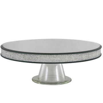 Large Silver Glitz & Mirror Candle Plate Pedestal - Bonnypack