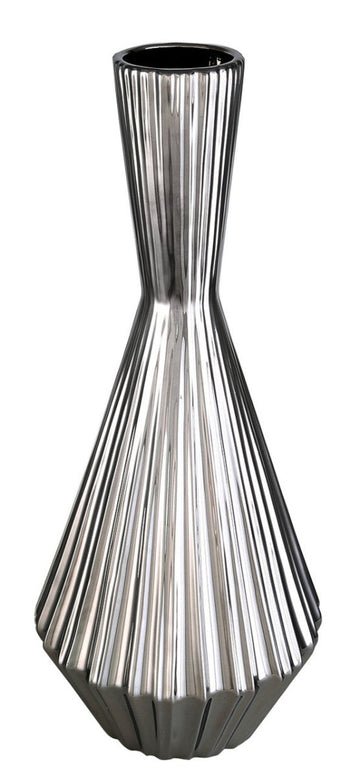 Large Silver Ribbed Vase - Bonnypack