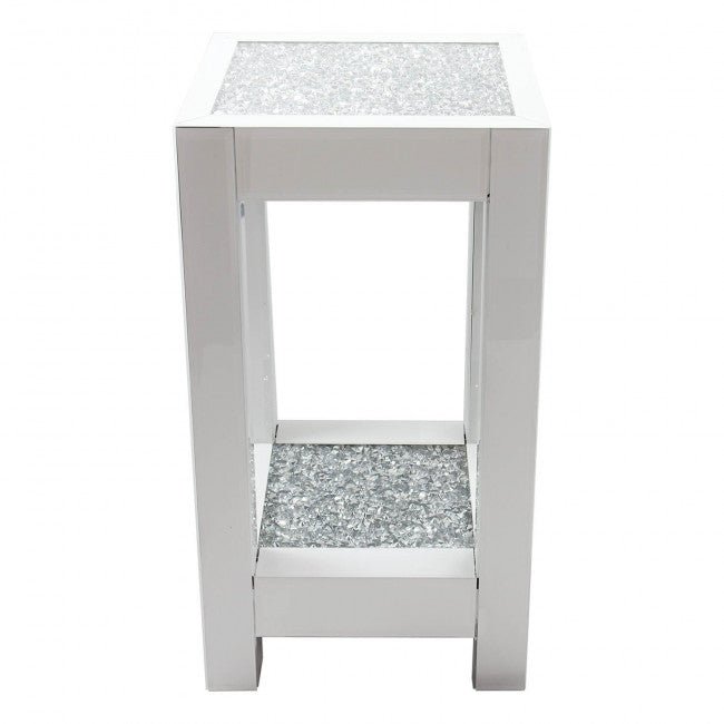 Large Square Crushed Diamond Side Table - Bonnypack