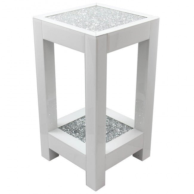 Large Square Crushed Diamond Side Table - Bonnypack