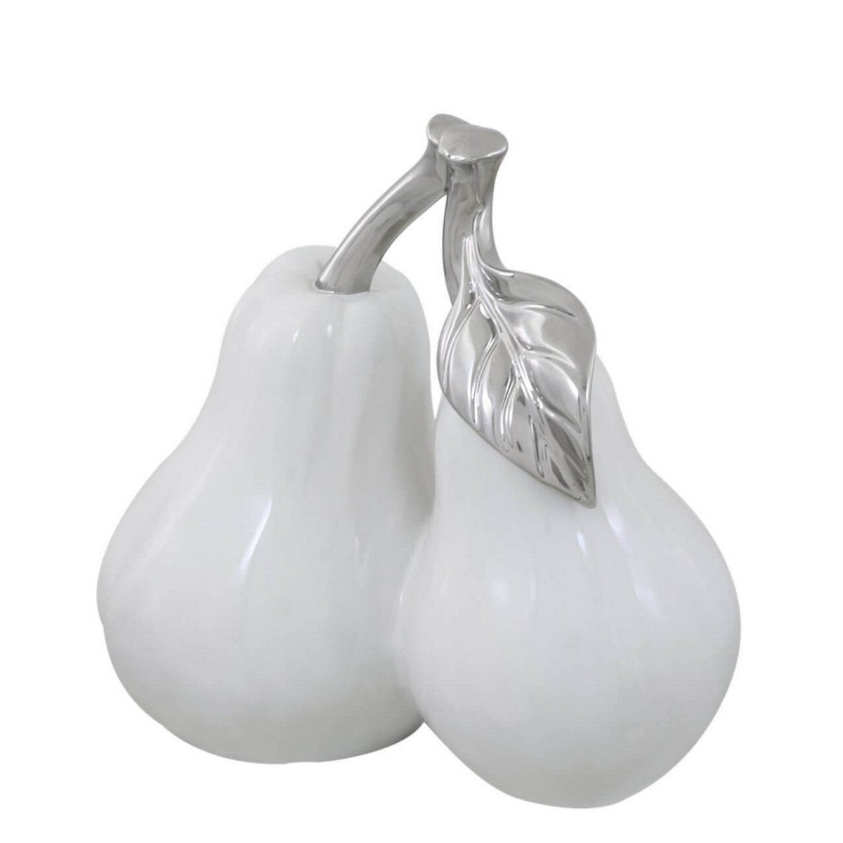 Large White & Silver Pear Decoration - Bonnypack