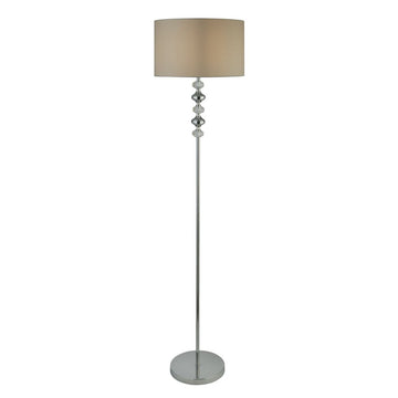 Larissa 1 Light Floor Lamp Chrome And Acrylic With Grey Shade - Bonnypack
