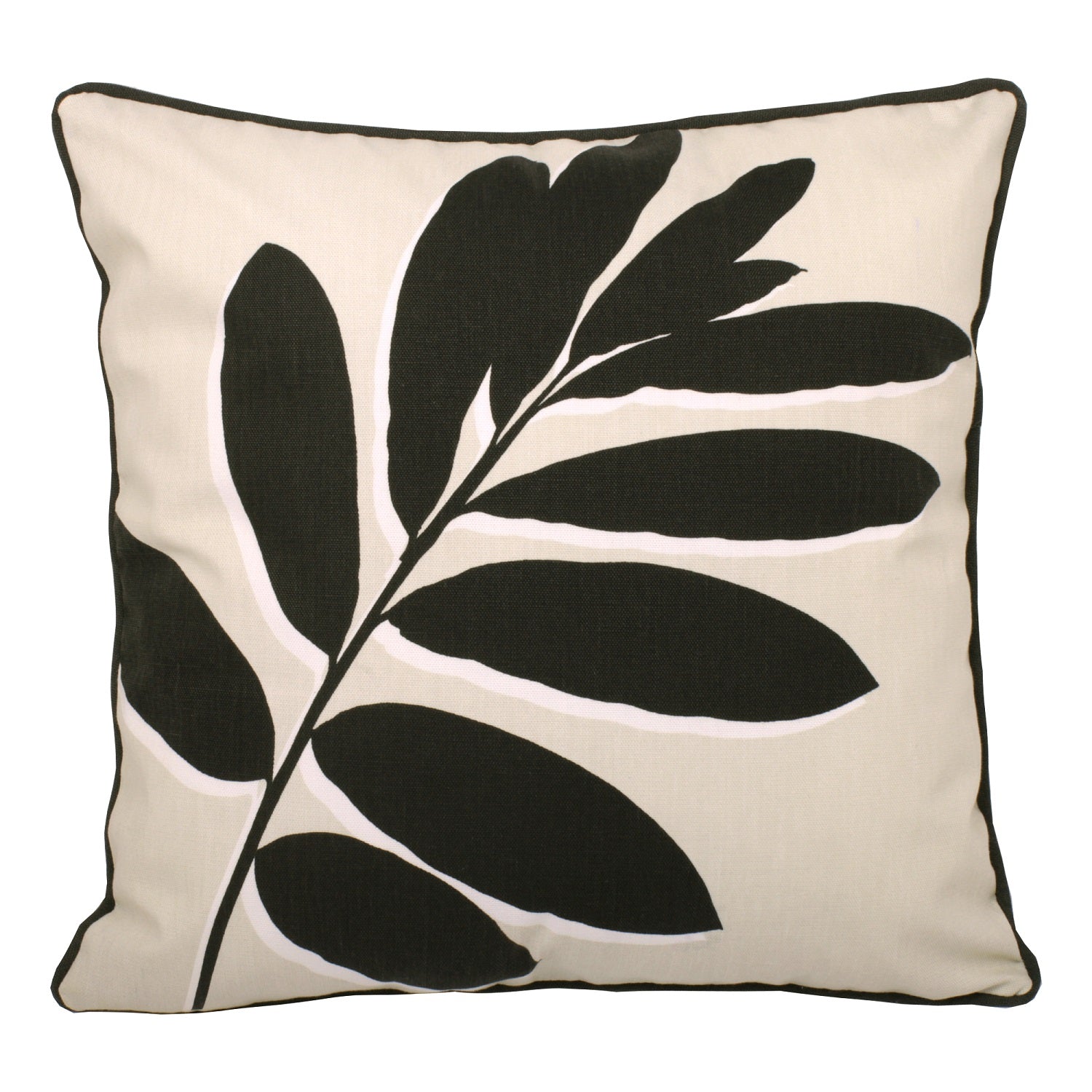 Garden Outdoor Water Resistant Filled Cushion - Natural & Black