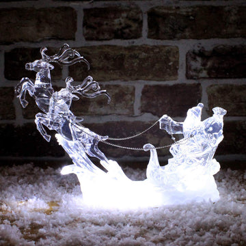 LED Acrylic Santa Sleigh Indoor Christmas Ornament - Bonnypack