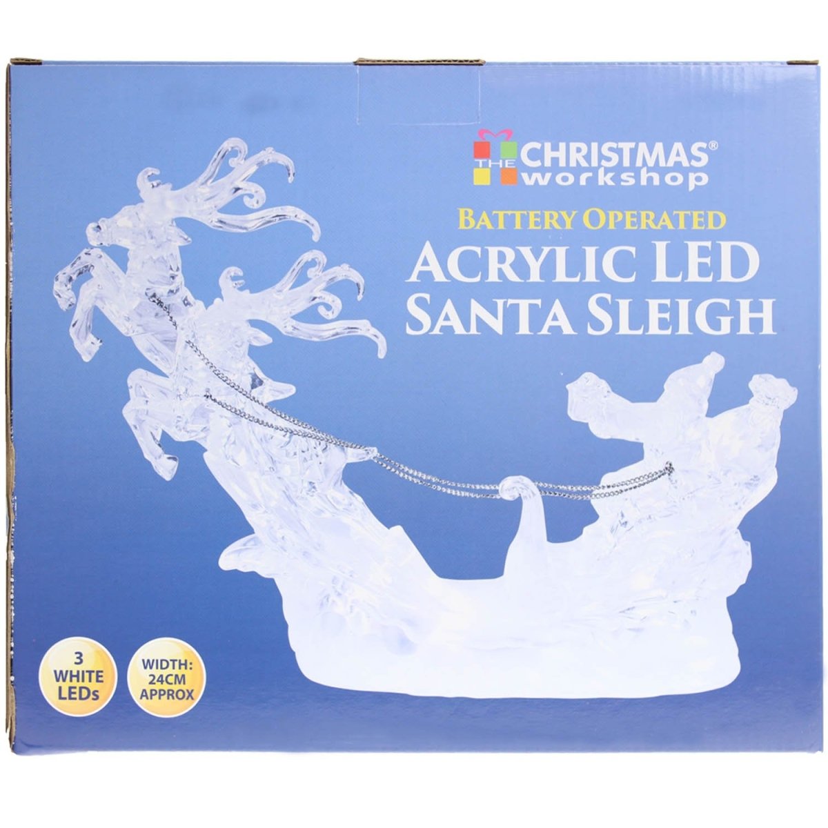 LED Acrylic Santa Sleigh Indoor Christmas Ornament - Bonnypack