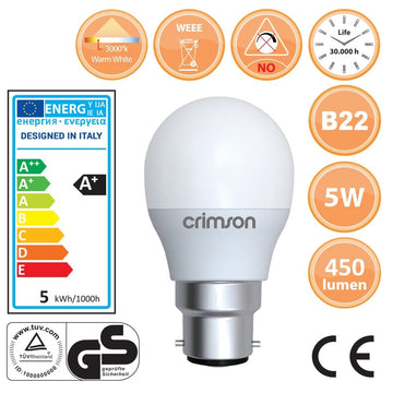 LED Golf Bulb 5W Energy Saving Bulb B22 Warm White