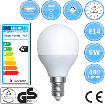 LED Golf Bulb Dimmable 5W Energy Saving Bulb E14 Day White