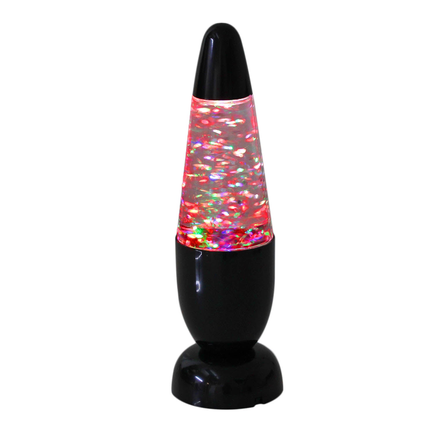 32cm Colour Changing Glitter Lava Lamp Black Base