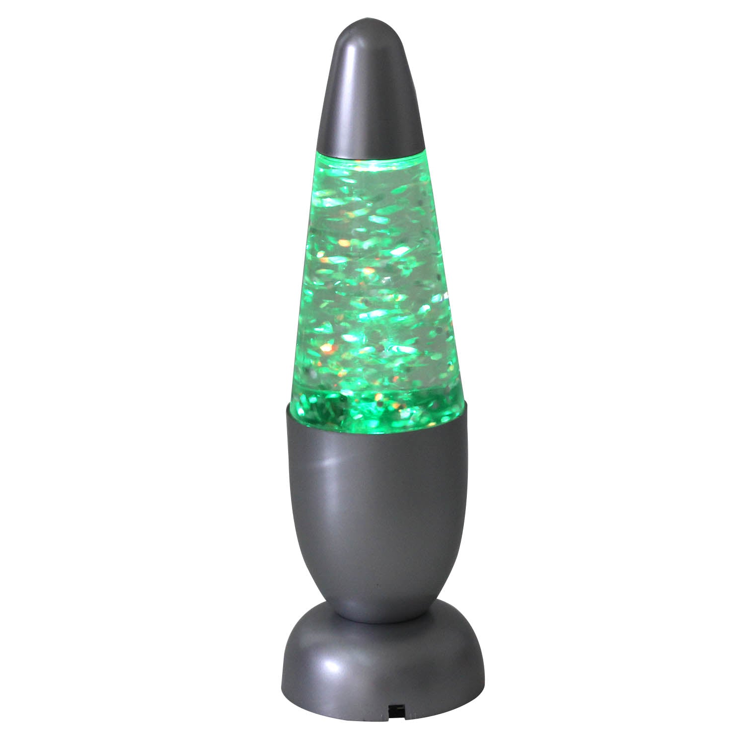 32cm Colour Changing Glitter Lava Lamp Silver Base