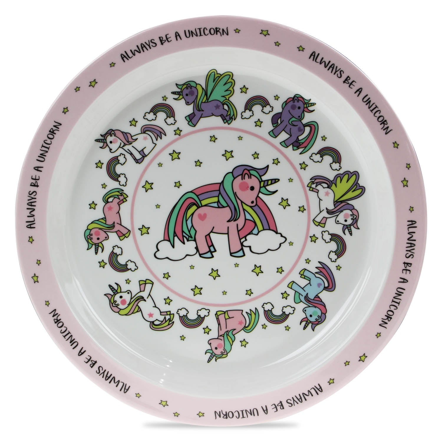 Pink Food Plate for Kids- Unicorn