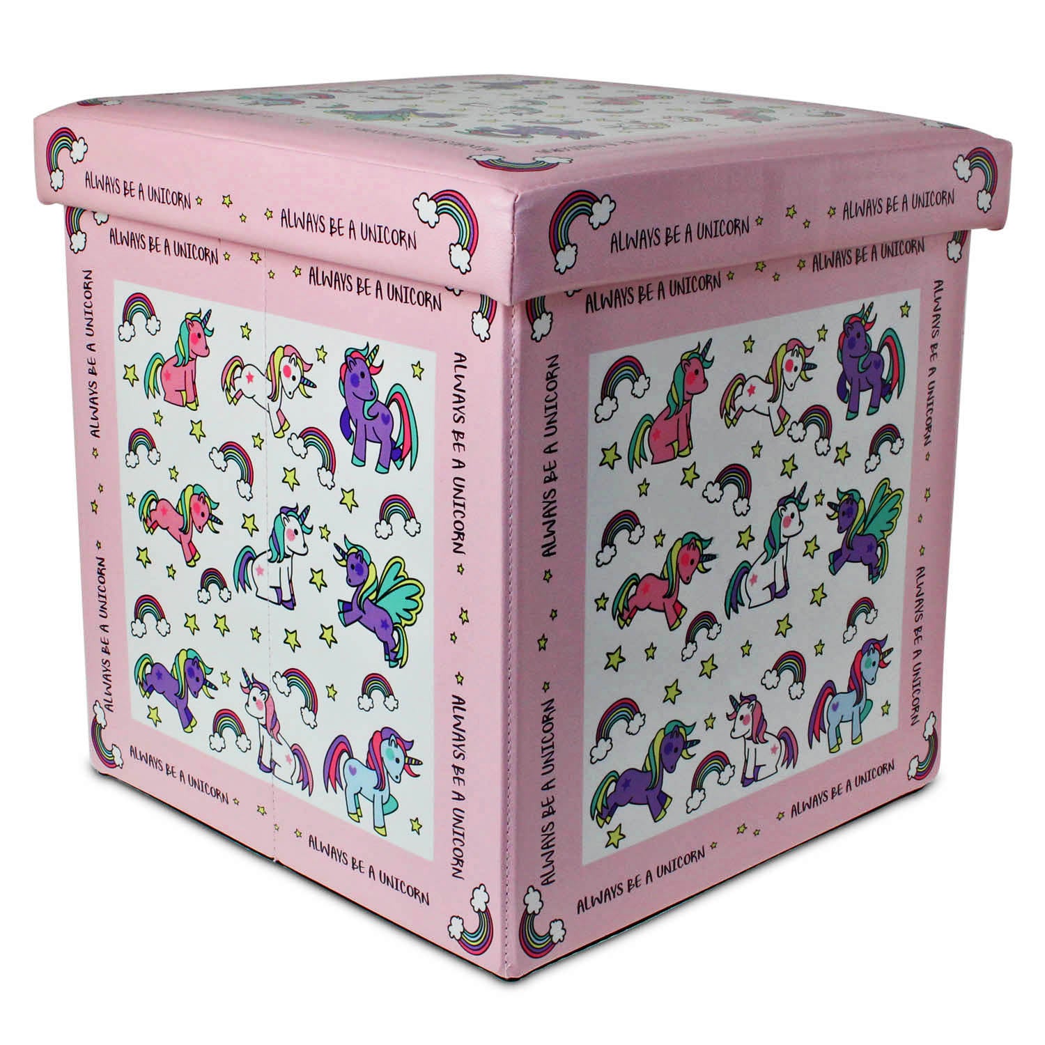 Pink Unicorn Foldable Kids Storage Toy Box