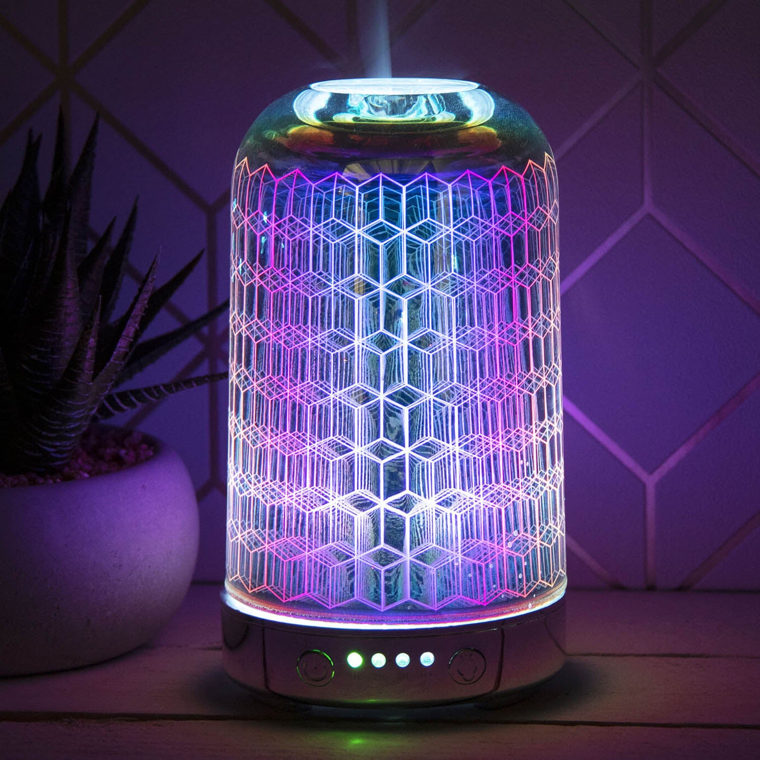 Desire Aroma Humidifier 3D Lamp Colour Changing - Rhombus