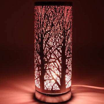 Cylinder Touch Lamp Branches Pattern - Pink